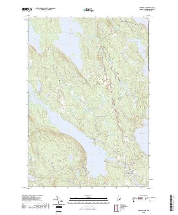 Hadley Lake, ME — USGS 7.5-minute topo (2024)
