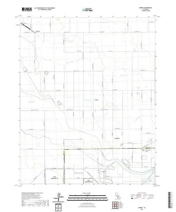 Burrel, CA — USGS 7.5-minute topo (2021)