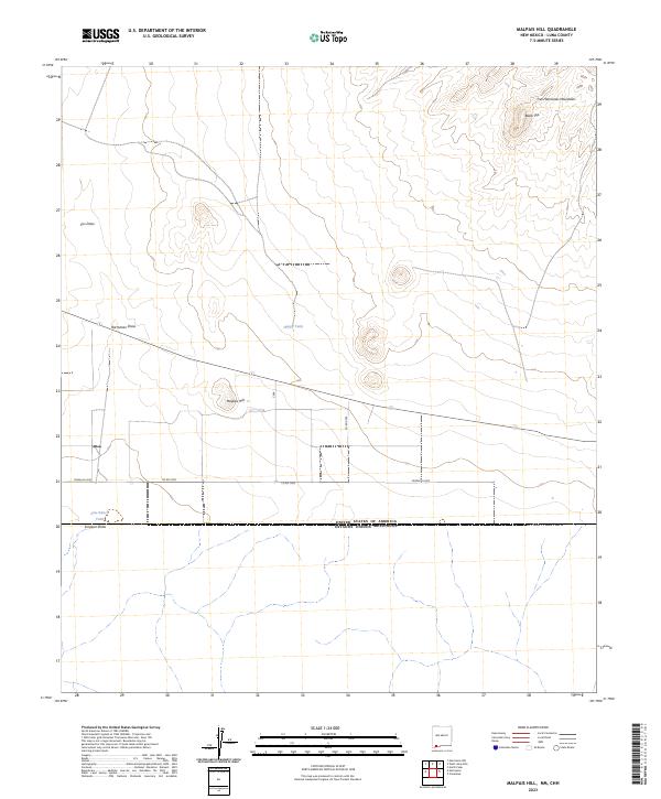 Malpais Hill, NM,CHH, US — USGS 7.5-minute topo (2023)