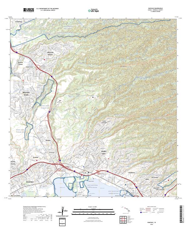 Waipahu, HI — USGS 7.5-minute topo (2024)