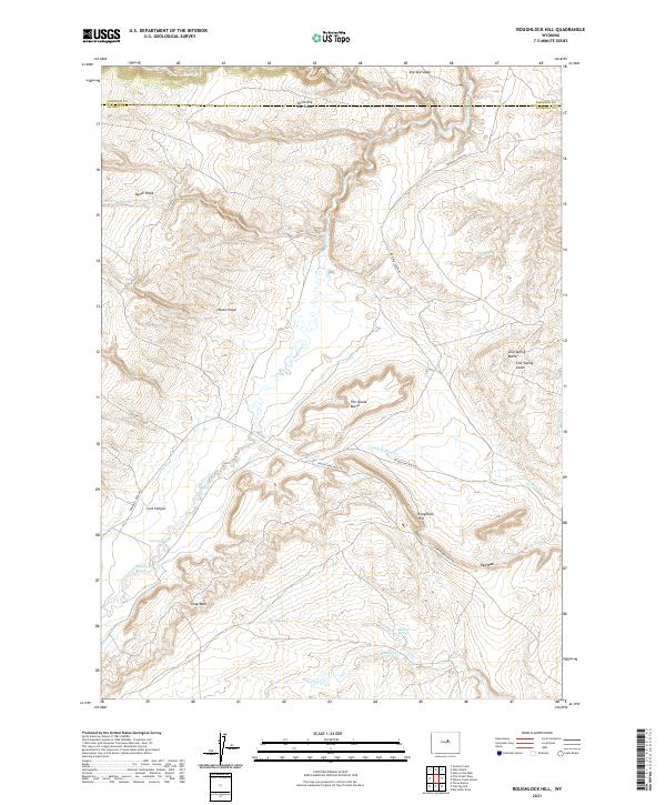Roughlock Hill, WY — USGS 7.5-minute topo (2021)