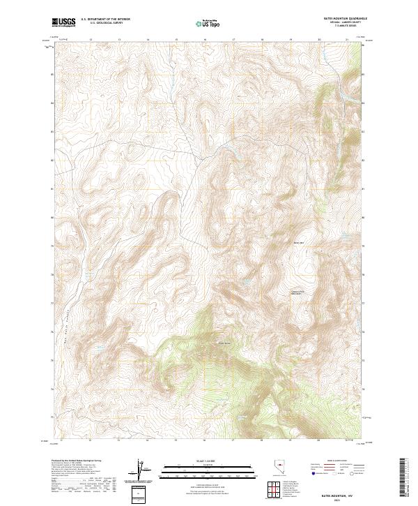 Bates Mountain, NV — USGS 7.5-minute topo (2021)