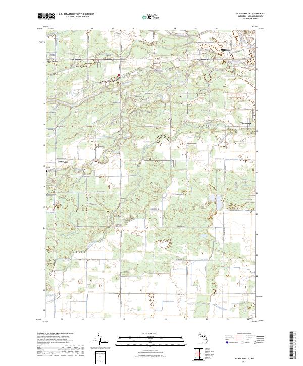 Gordonville, MI — USGS 7.5-minute topo (2023)
