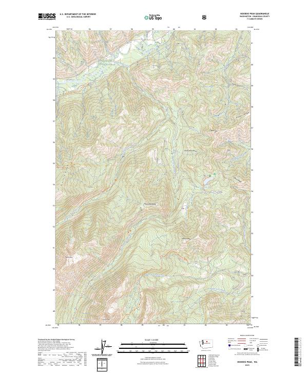 Hoodoo Peak, WA — USGS 7.5-minute topo (2023)