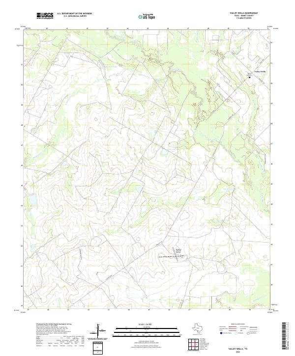 Valley Wells, TX — USGS 7.5-minute topo (2022)