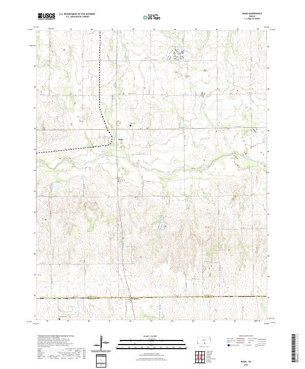 Rago, KS — USGS 7.5-minute topo (2022)