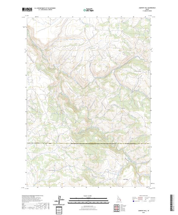 Jumpoff Hill, ID — USGS 7.5-minute topo (2024)