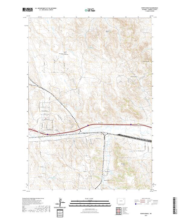 Fortin Draw, WY — USGS 7.5-minute topo (2021)