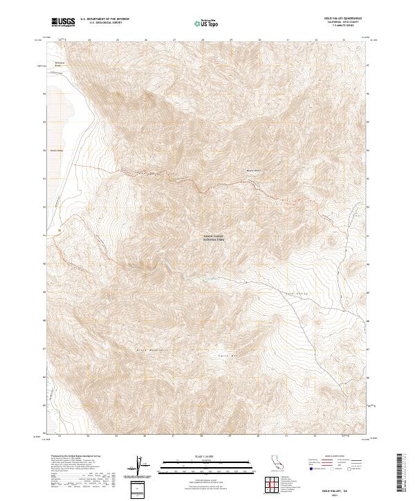 Gold Valley, CA — USGS 7.5-minute topo (2021)