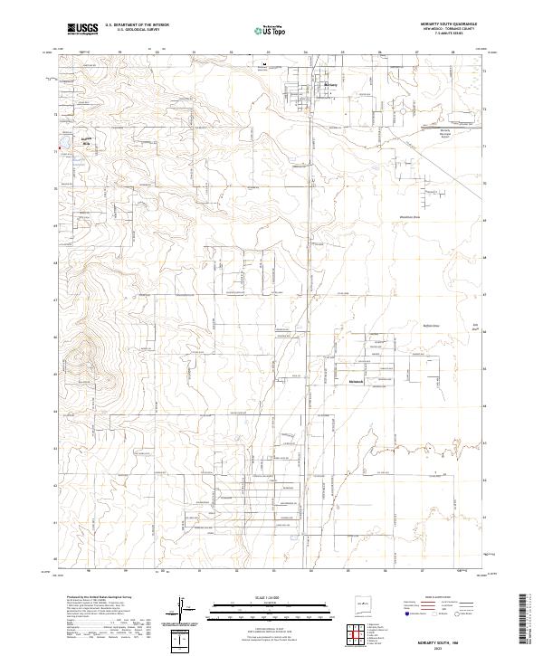 Moriarty South, NM — USGS 7.5-minute topo (2023)