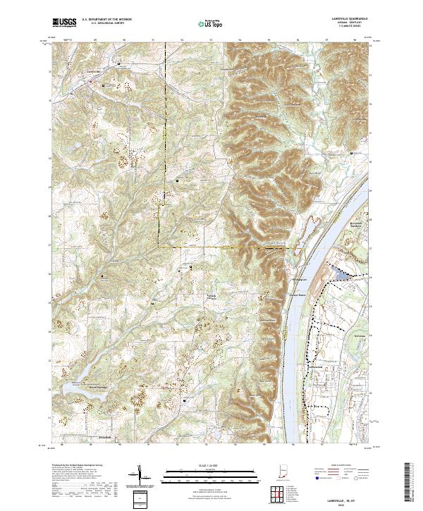 Lanesville, IN-KY — USGS 7.5-minute topo (2022)