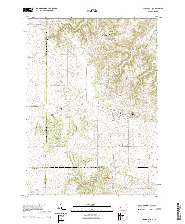 Strawberry Point, IA — USGS 7.5-minute topo (2022)