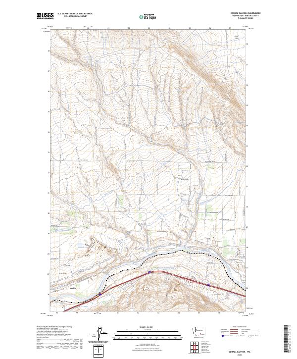 Corral Canyon, WA — USGS 7.5-minute topo (2023)
