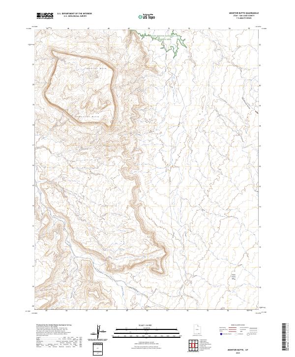 Monitor Butte, UT — USGS 7.5-minute topo (2023)