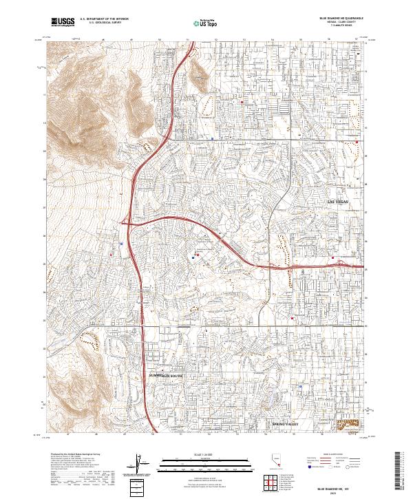 Blue Diamond NE, NV — USGS 7.5-minute topo (2023)