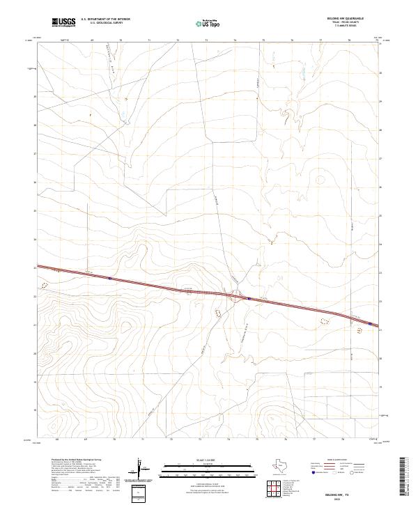 Belding NW, TX — USGS 7.5-minute topo (2022)