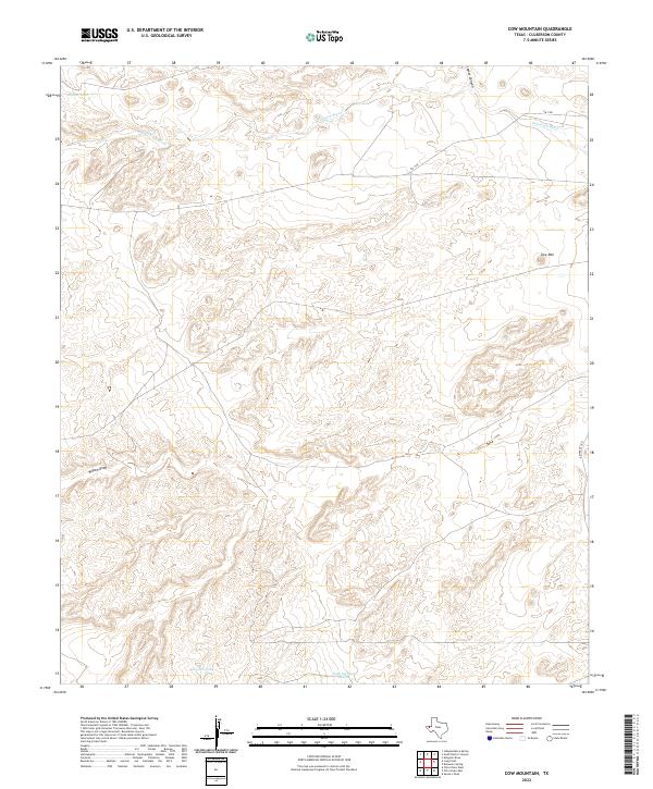 Cow Mountain, TX — USGS 7.5-minute topo (2022)