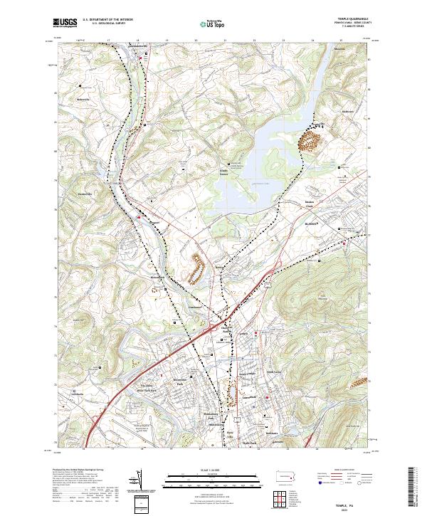 Temple, PA — USGS 7.5-minute topo (2023)