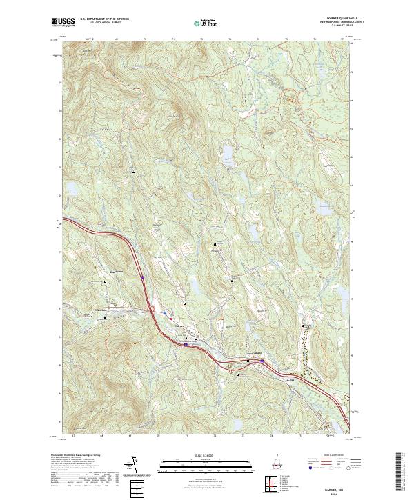 Warner, NH — USGS 7.5-minute topo (2024)