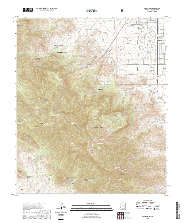 Miller Peak, AZ — USGS 7.5-minute topo (2021)