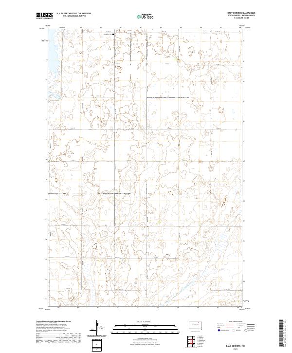 Daly Corners, SD — USGS 7.5-minute topo (2021)