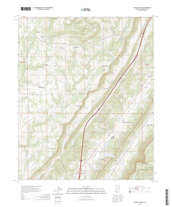 Dugout Valley, AL — USGS 7.5-minute topo (2026)