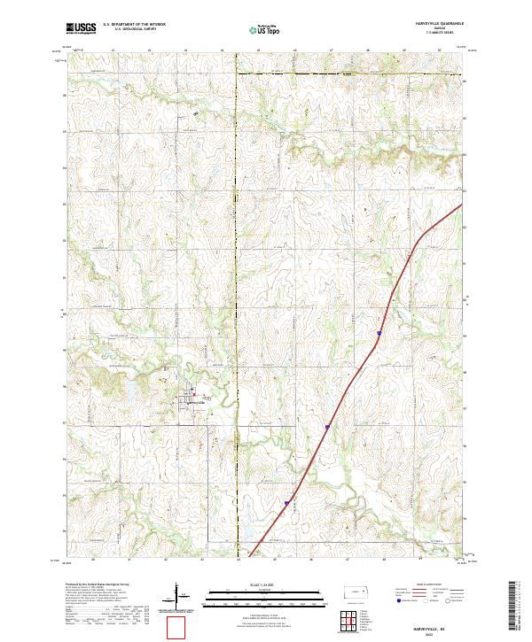 Harveyville, KS — USGS 7.5-minute topo (2022)