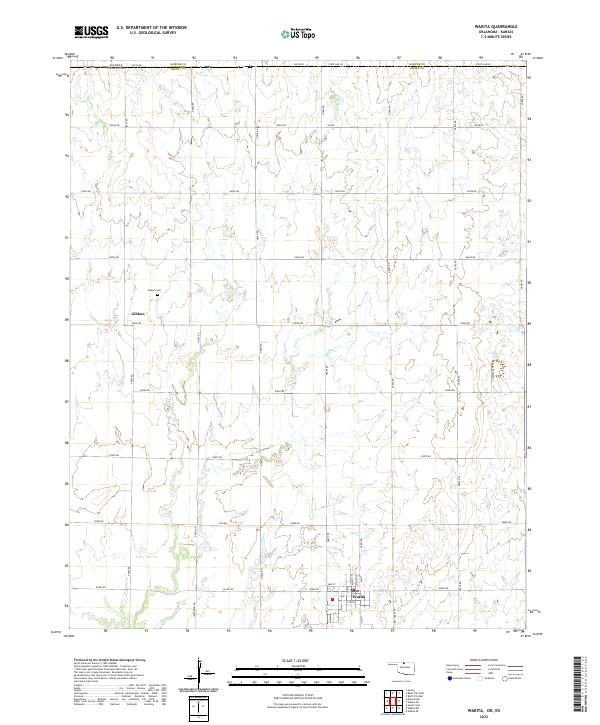 Wakita, OK-KS — USGS 7.5-minute topo (2022)