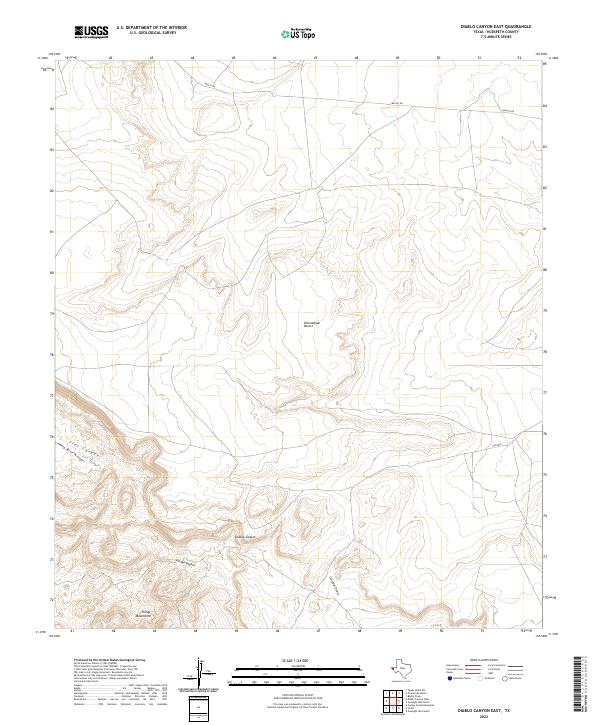 Diablo Canyon East, TX — USGS 7.5-minute topo (2022)