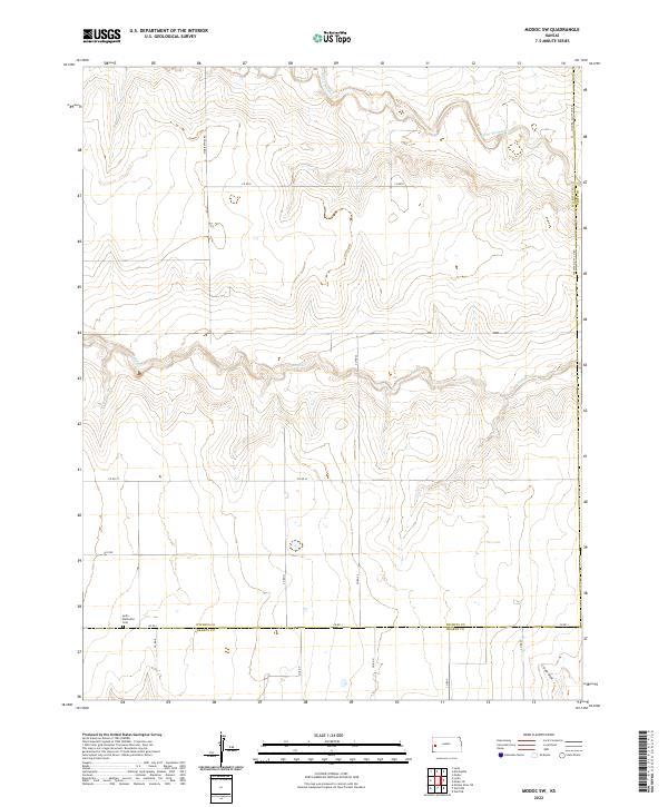 Modoc SW, KS — USGS 7.5-minute topo (2022)