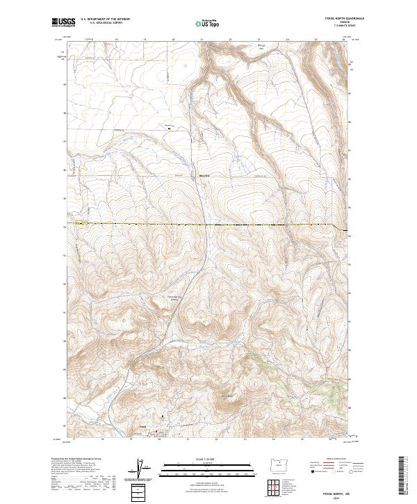Fossil North, OR — USGS 7.5-minute topo (2023)