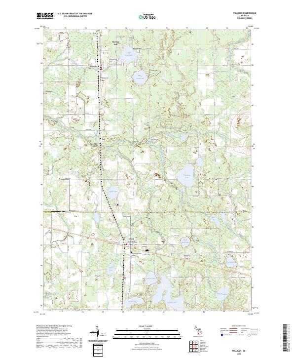 Pullman, MI — USGS 7.5-minute topo (2023)