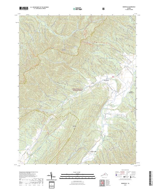 Deerfield, VA — USGS 7.5-minute topo (2022)