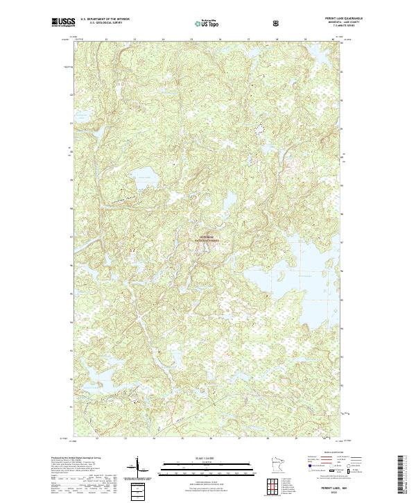 Perent Lake, MN — USGS 7.5-minute topo (2022)