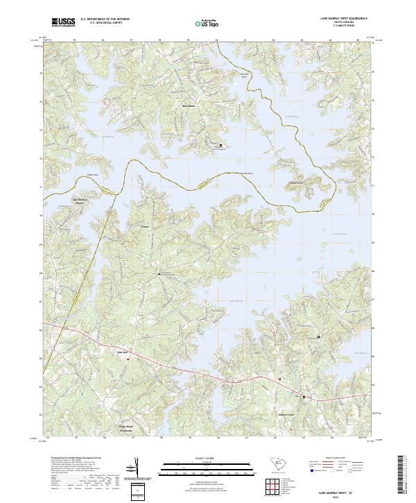 Lake Murray West, SC — USGS 7.5-minute topo (2024)