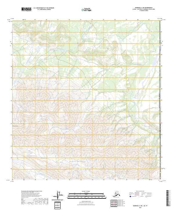 Nabesna A-1 NE, AK-YT — USGS 7.5-minute topo (2023)