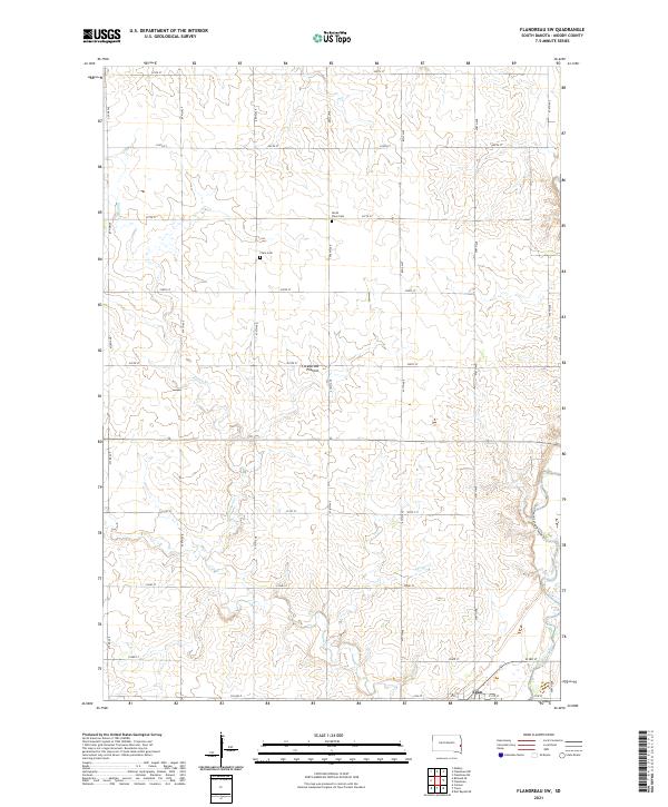 Flandreau SW, SD — USGS 7.5-minute topo (2021)