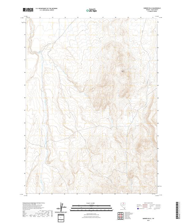 Burner Hills, NV — USGS 7.5-minute topo (2021)