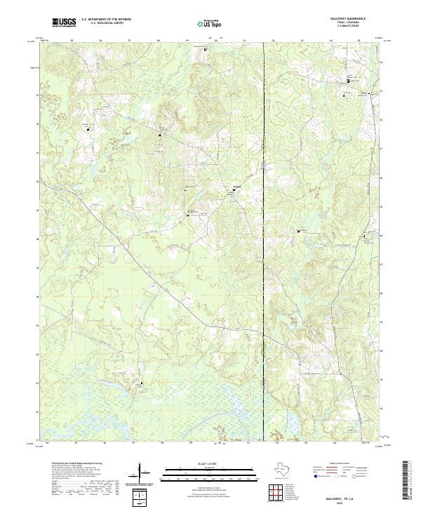 Galloway, TX-LA — USGS 7.5-minute topo (2022)