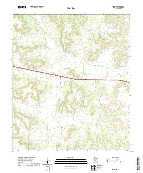 Pikes Peak, TX — USGS 7.5-minute topo (2022)