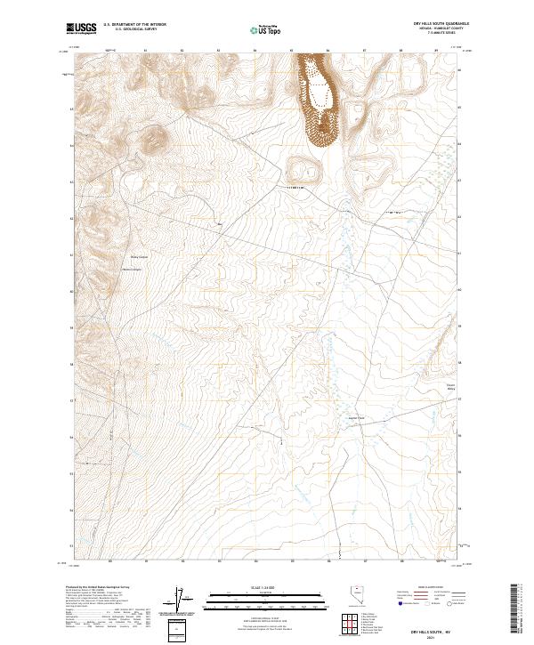 Dry Hills South, NV — USGS 7.5-minute topo (2021)