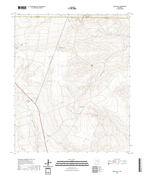 Dunlap Sill, NM — USGS 7.5-minute topo (2023)