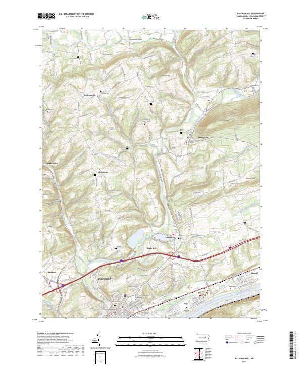 Bloomsburg, PA — USGS 7.5-minute topo (2023)