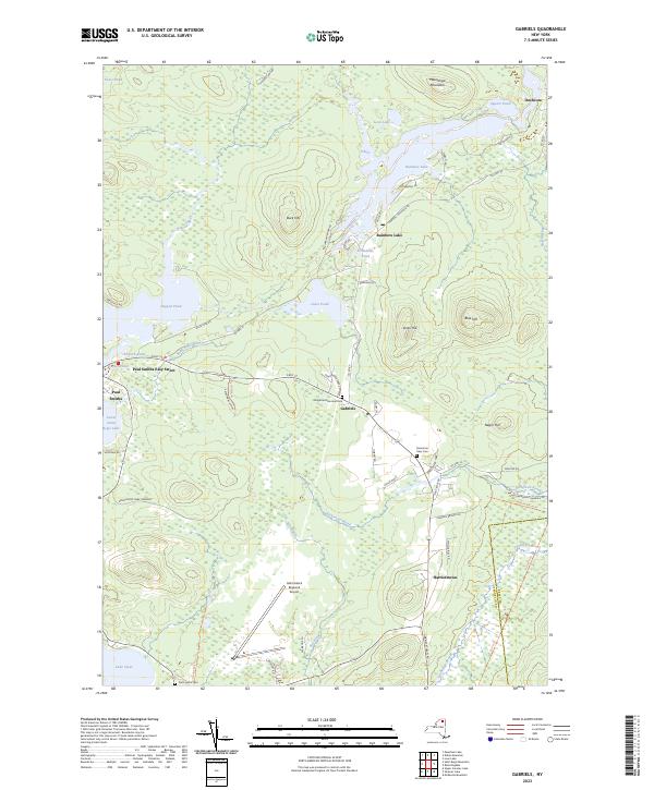 Gabriels, NY — USGS 7.5-minute topo (2023)