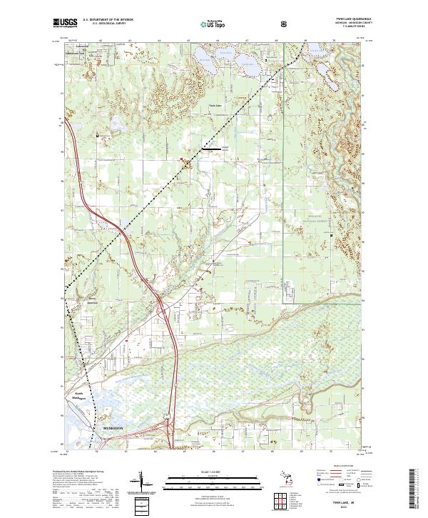 Twin Lake, MI — USGS 7.5-minute topo (2023)