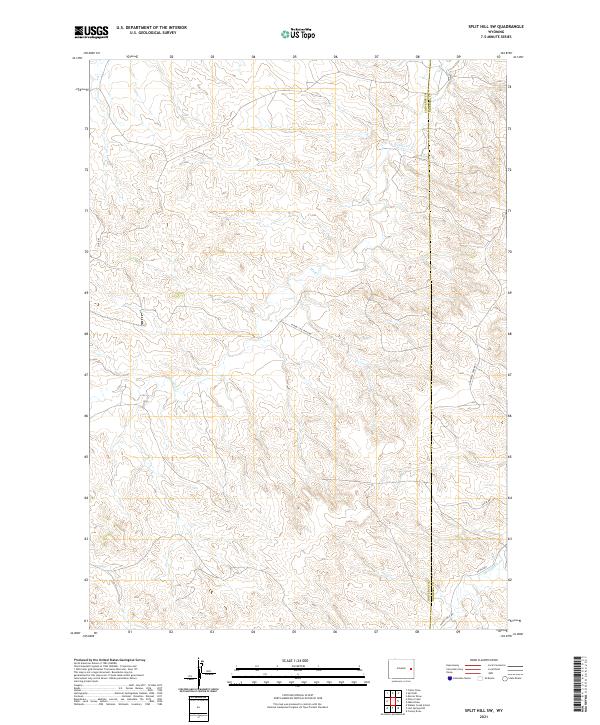 Split Hill SW, WY — USGS 7.5-minute topo (2021)