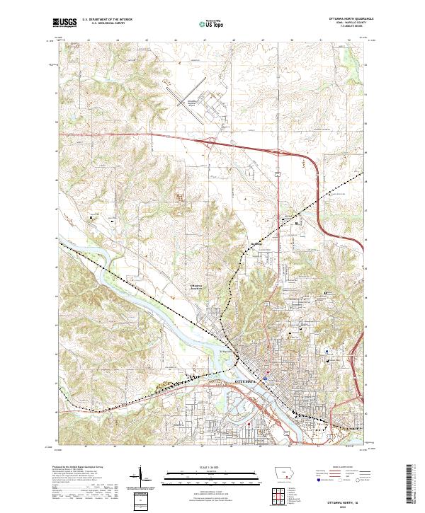Ottumwa North, IA — USGS 7.5-minute topo (2022)