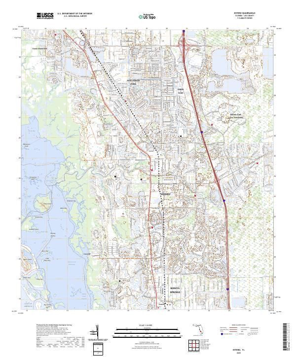 Estero, FL — USGS 7.5-minute topo (2025)
