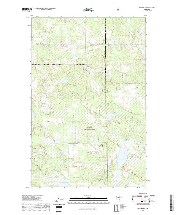Decker Lake, MN — USGS 7.5-minute topo (2022)