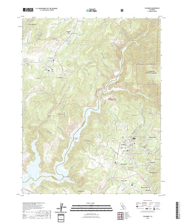 Columbia, CA — USGS 7.5-minute topo (2021)